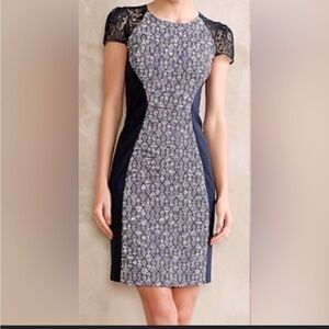 Anthropologie Moulinette Soeurs Black and Gray Lace Mini Dress